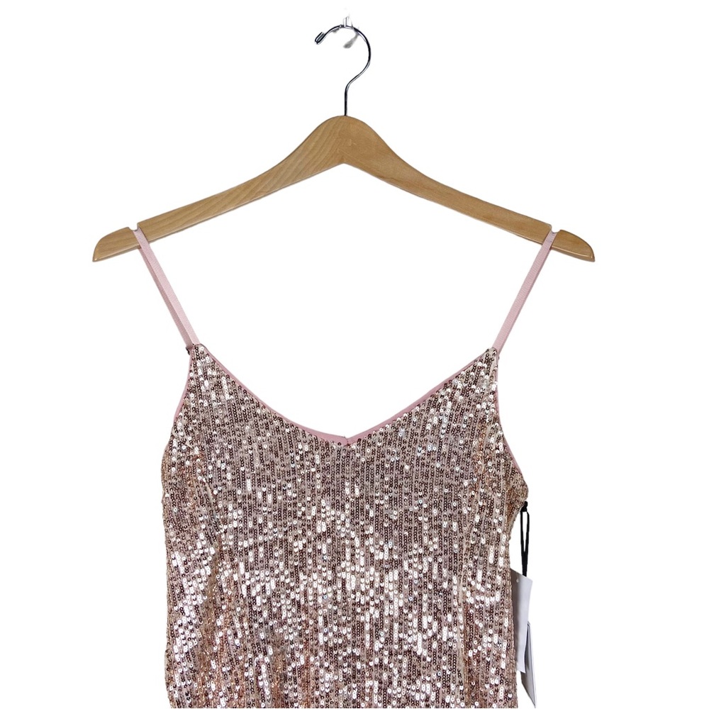 1.STATE Rose Sequin Slip Mini Dress V-Neck Party Cocktail Size 6 NWT - Picture 3 of 11